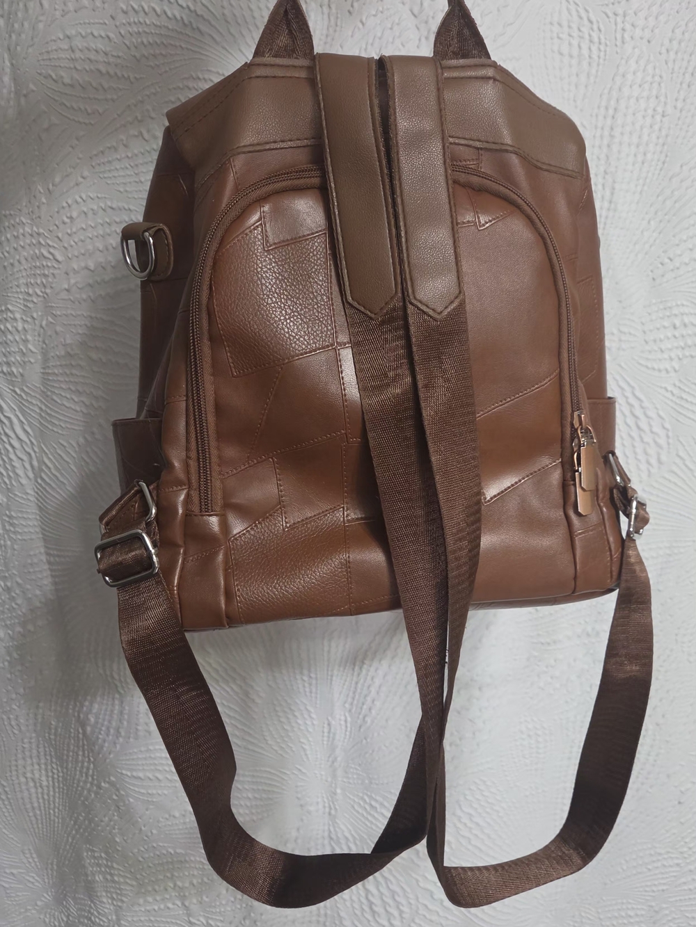Faux Leather Anti Theft Backpack - Picture 9 of 16